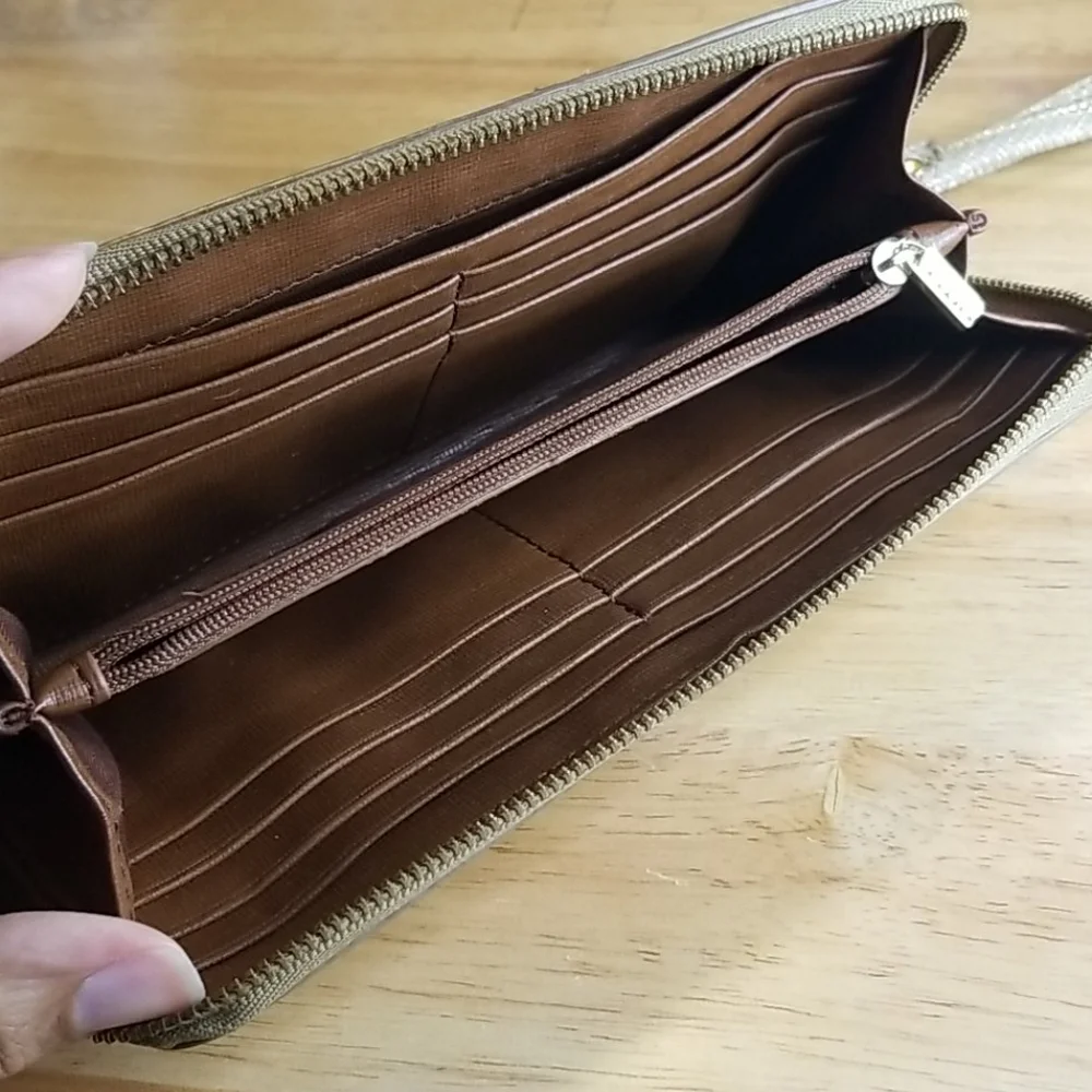 Fossil Wristlet Clutch Genuine Leather Retro Y2K Wallet Collectible